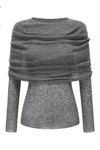 SWAYING/KNIT Water Soluble Wool Lapel SW22AW1T17 Dark Grey PS50